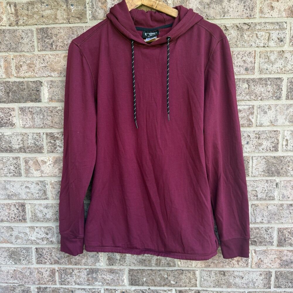 Jockey Sport Maroon Burgundy Fleece Lined Pullover Hoodie Sweatshirt Medium M